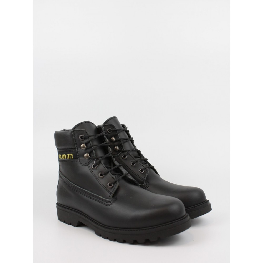 Men Βοοτ Sea And City C30 Montana Black Leather