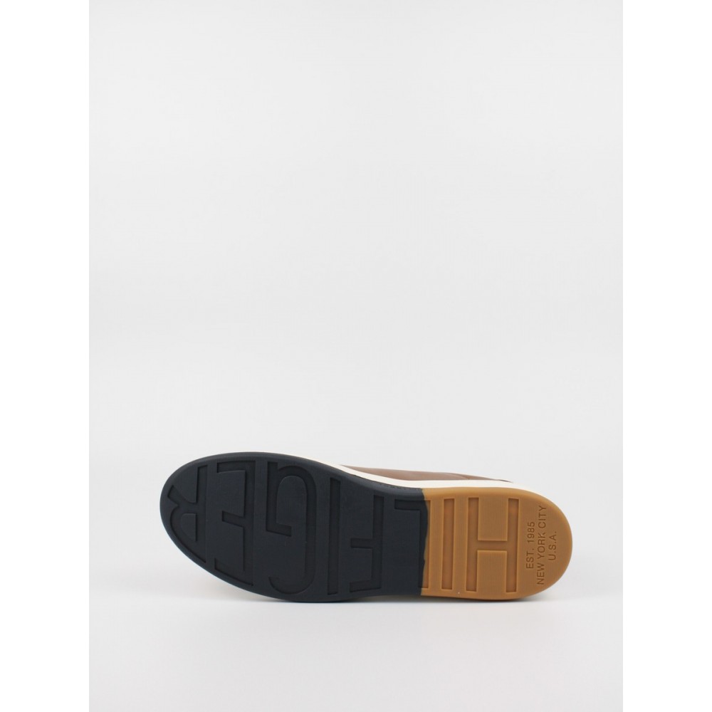 Men Sneaker Tommy Hilfiger Retro Tennis Cupsole FM0FM03749-GVI Brown Leather