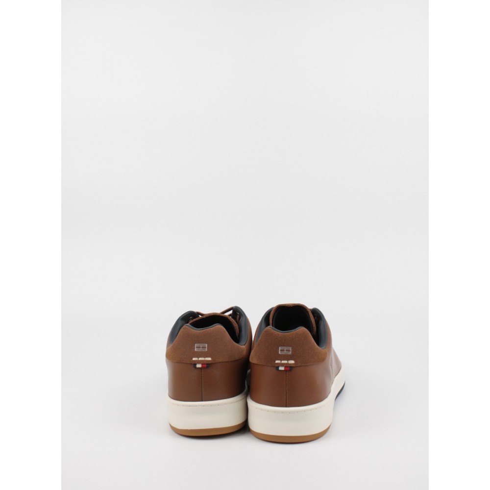 Men Sneaker Tommy Hilfiger Retro Tennis Cupsole FM0FM03749-GVI Brown Leather
