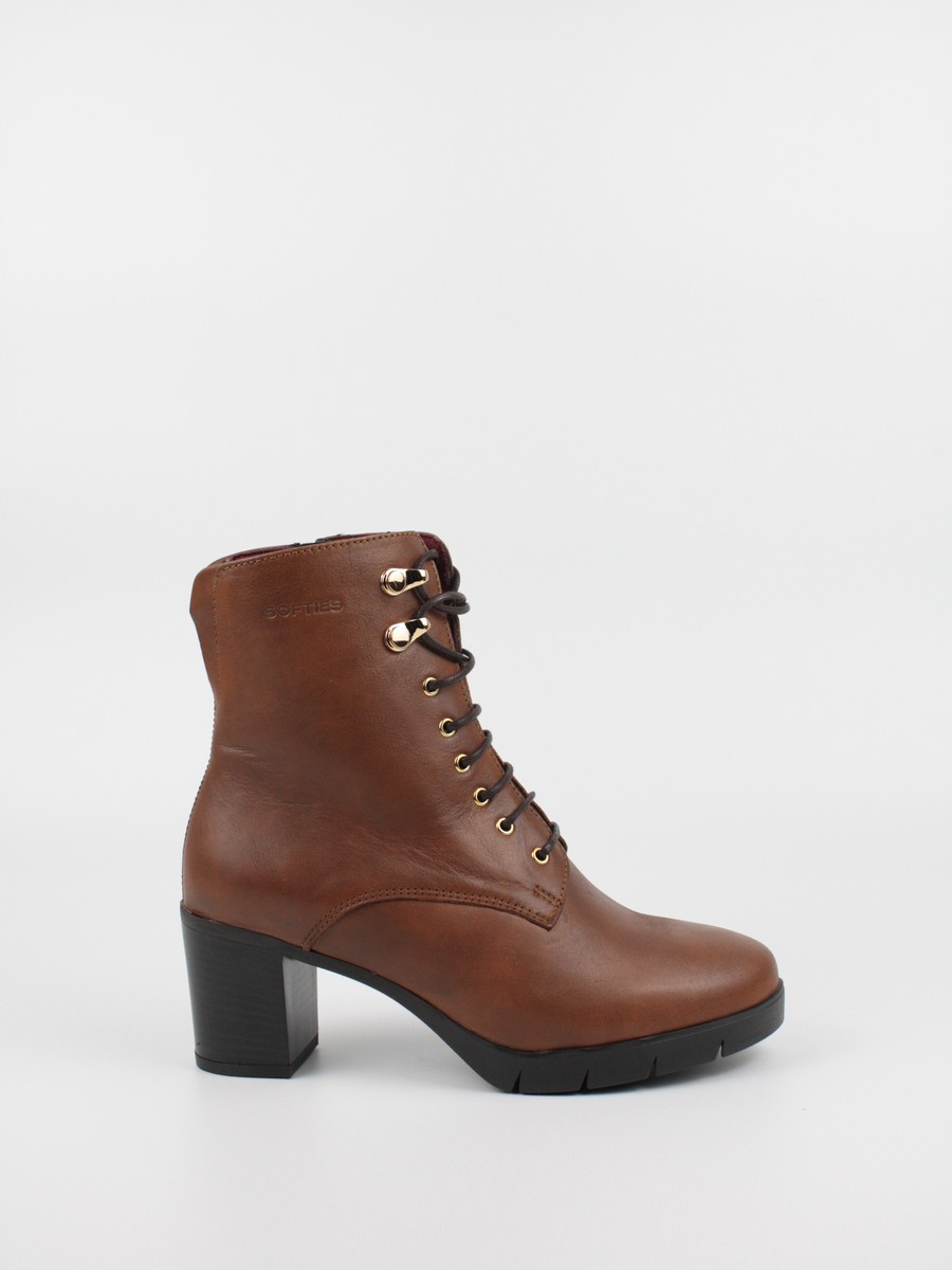 Women Bootie Softies 7290-1228 Brown Leather