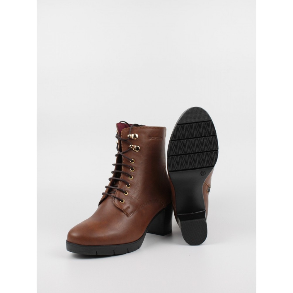 Women Bootie Softies 7290-1228 Brown Leather