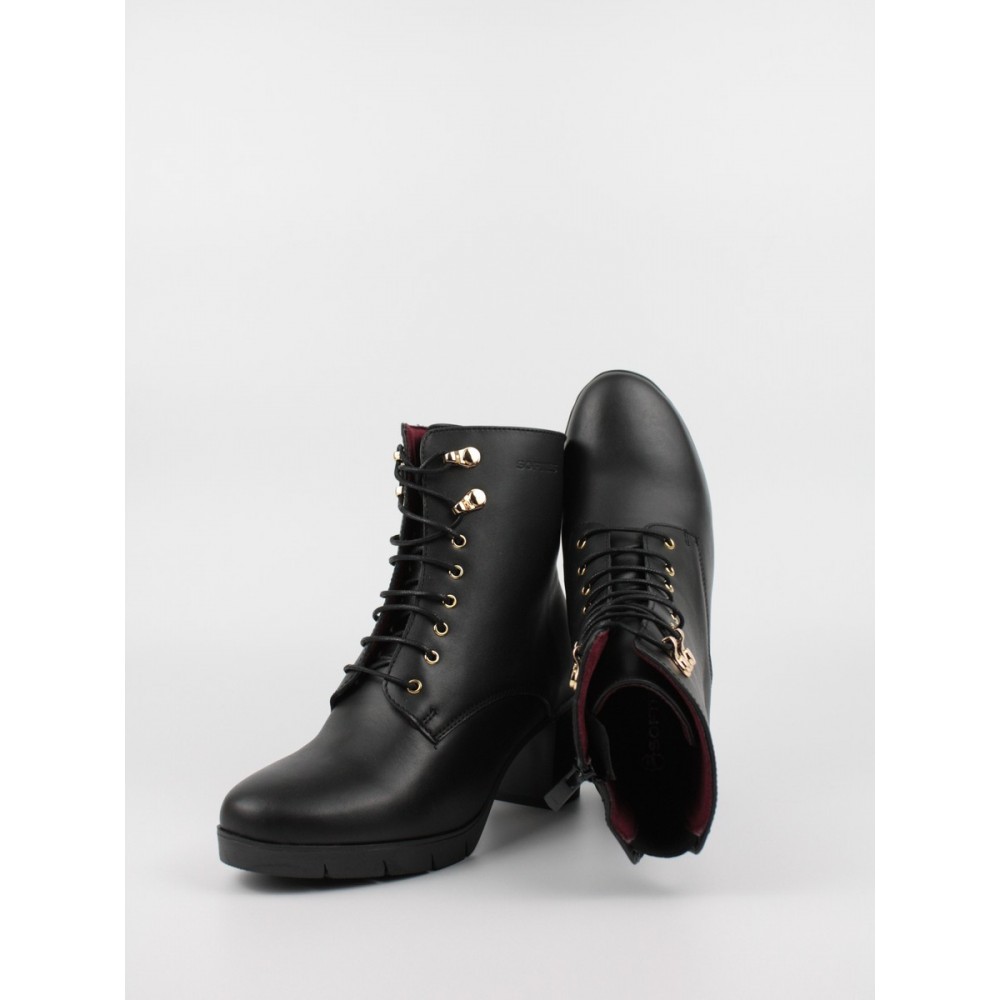 Women Bootie Softies 7290-1004 Black Leather