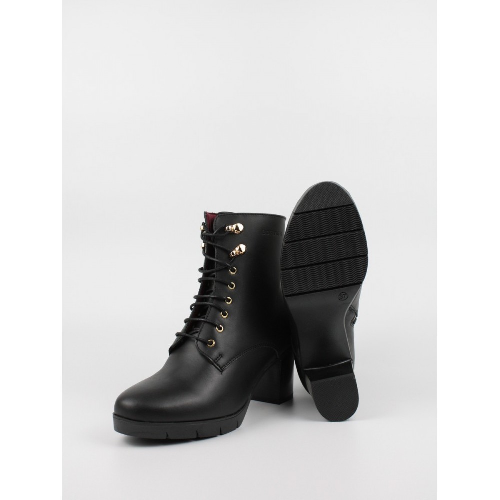 Women Bootie Softies 7290-1004 Black Leather