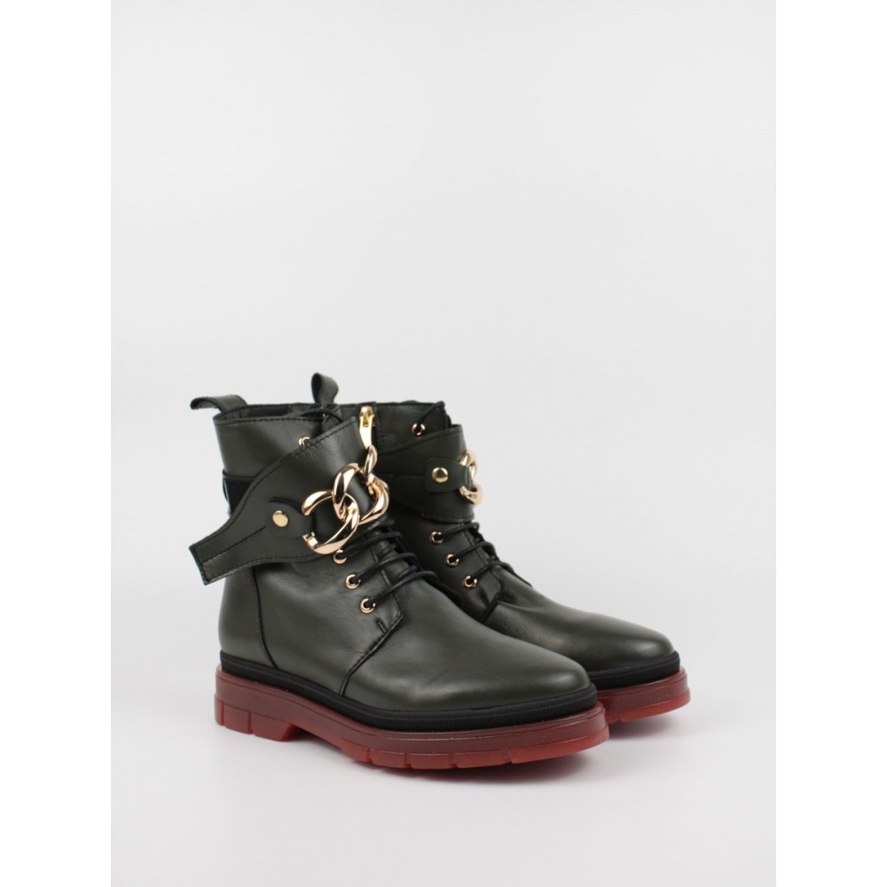 Women Boot  Wall Street 156-21735 Khaki Leather