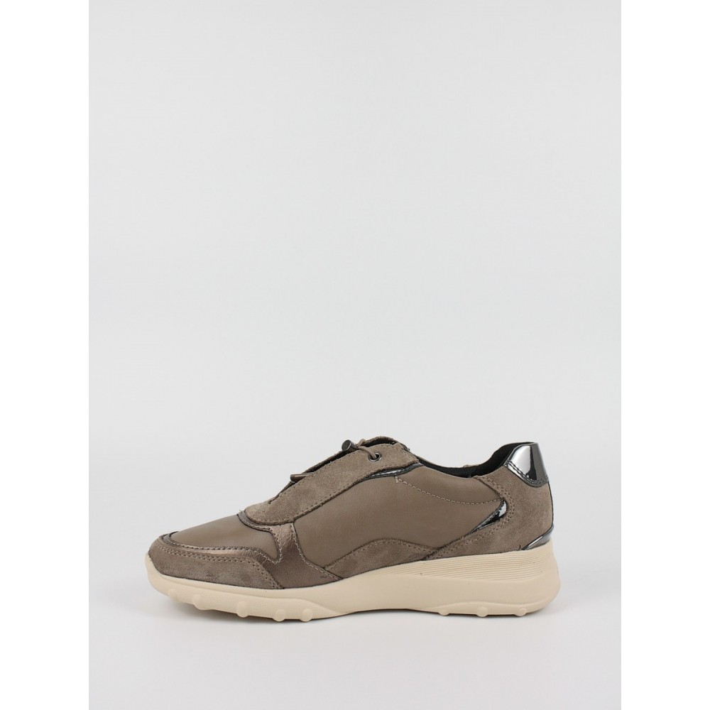 Women Sneaker Geox Alleniee C D16LPC Biege Leather-Text-Synthetic