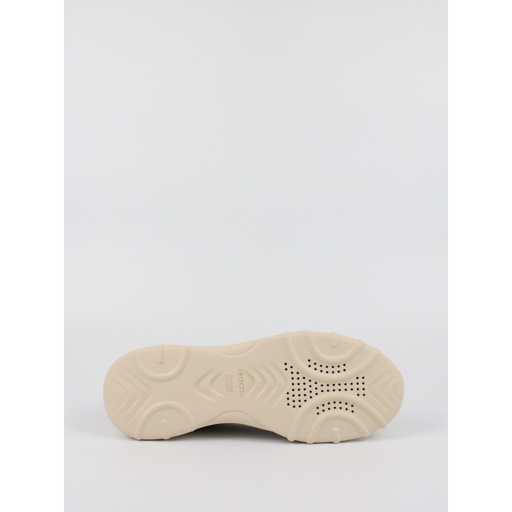 Women Sneaker Geox Alleniee C D16LPC Biege Leather-Text-Synthetic