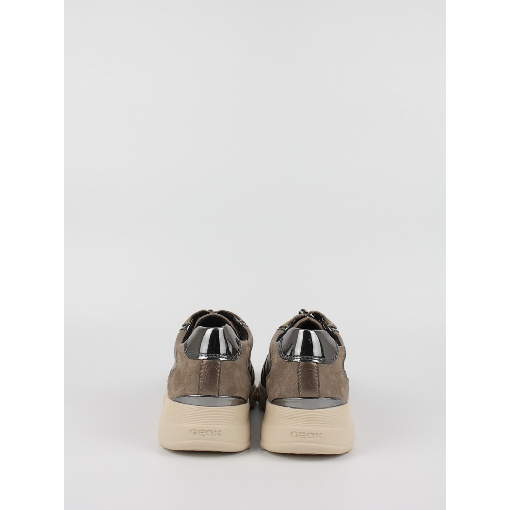 Women Sneaker Geox Alleniee C D16LPC Biege Leather-Text-Synthetic