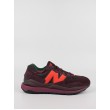 Men Sneaker New Balance M5740WA1 Βurgundy Leather-Textile