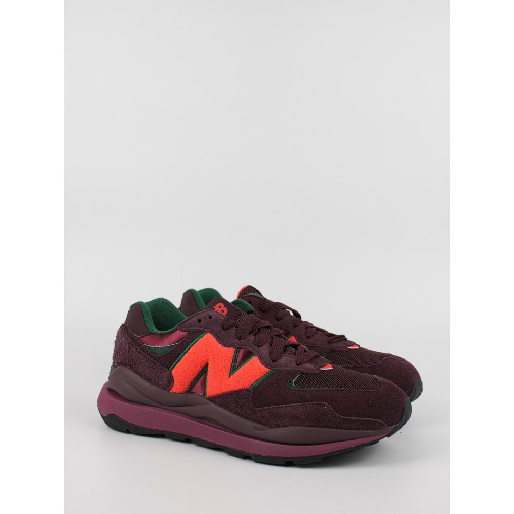 Men Sneaker New Balance M5740WA1 Βurgundy Leather-Textile