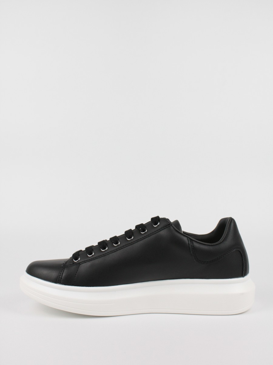 Men Sneaker Guess SalernoFM5SLRLEA12-BLKBL Black Leather