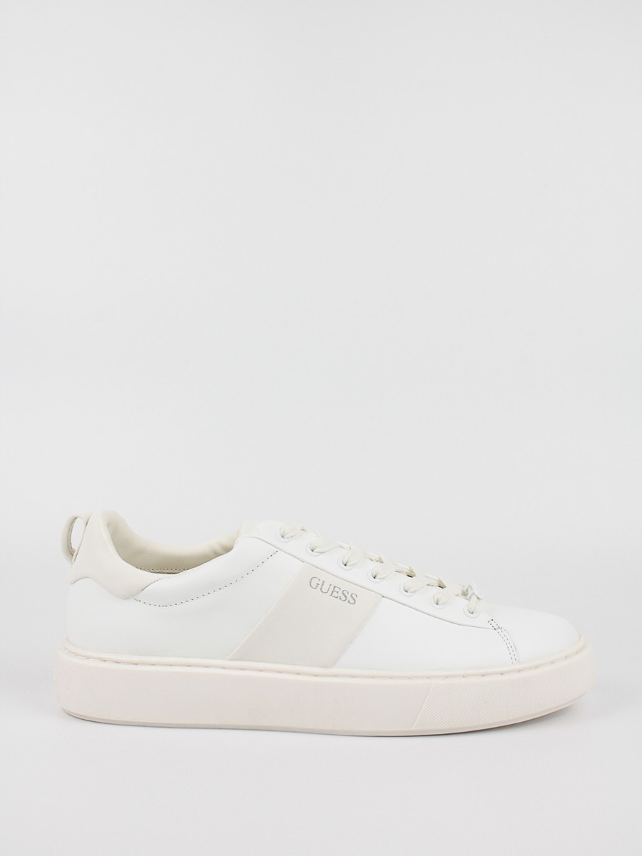 Ανδρικό Sneaker Guess Vice FM5VICLEA12 WHITE Ασπρο Δέρμα