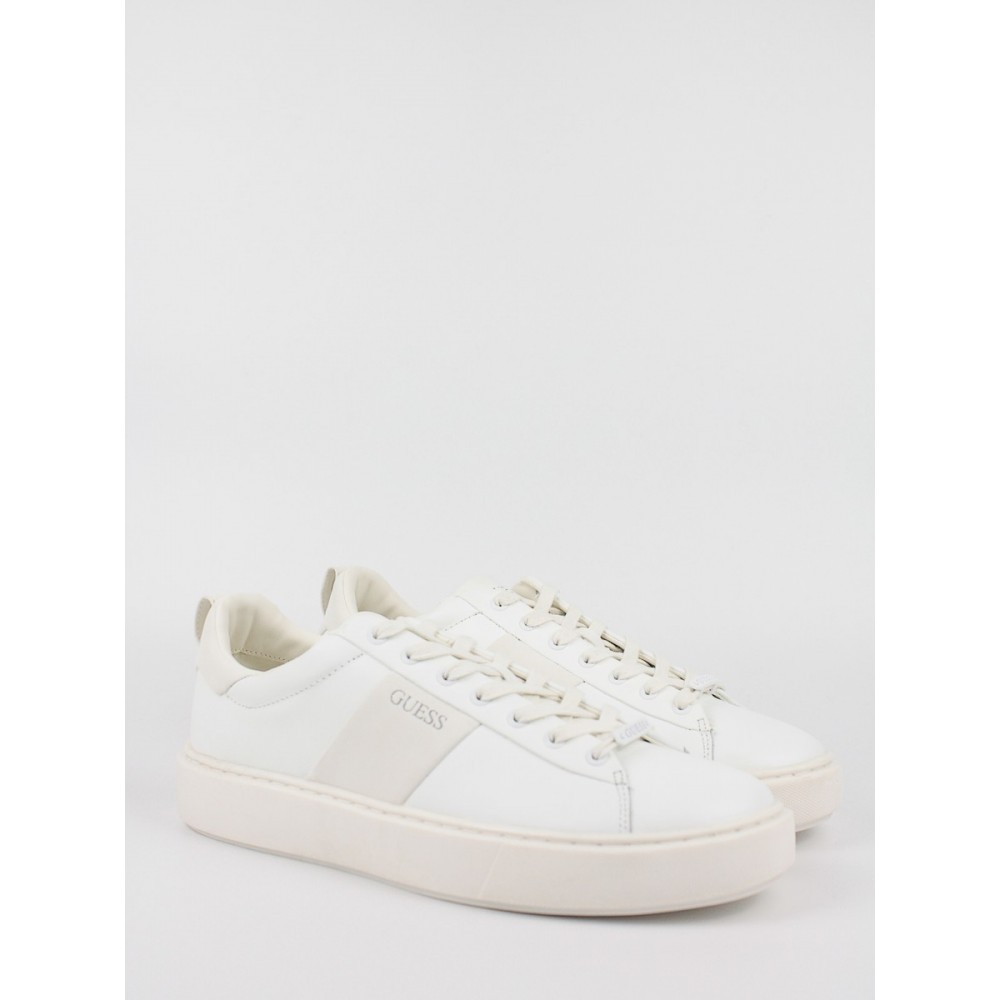 Ανδρικό Sneaker Guess Vice FM5VICLEA12 WHITE Ασπρο Δέρμα