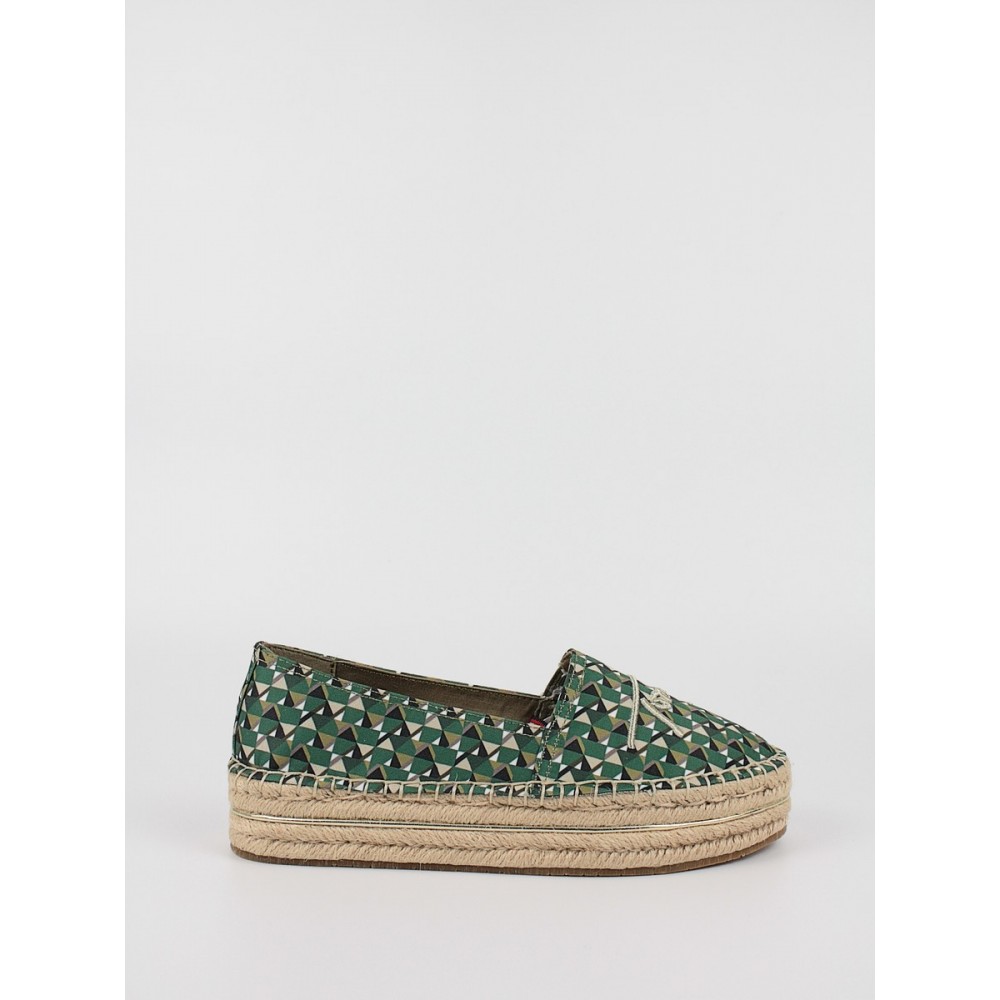 Women\'s espadrilles Tommy Hilfiger Th Geo Print Espadrille FW0FW06354-OH7 Green Fabric