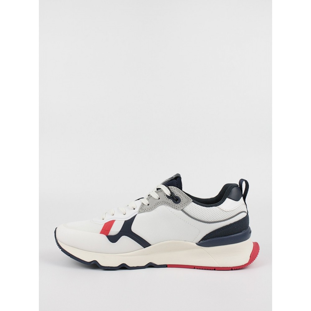 Ανδρικό Sneaker Pepe Jeans London Britt Pro Man Tech PMS30832-800 Ασπρο Υφασμα