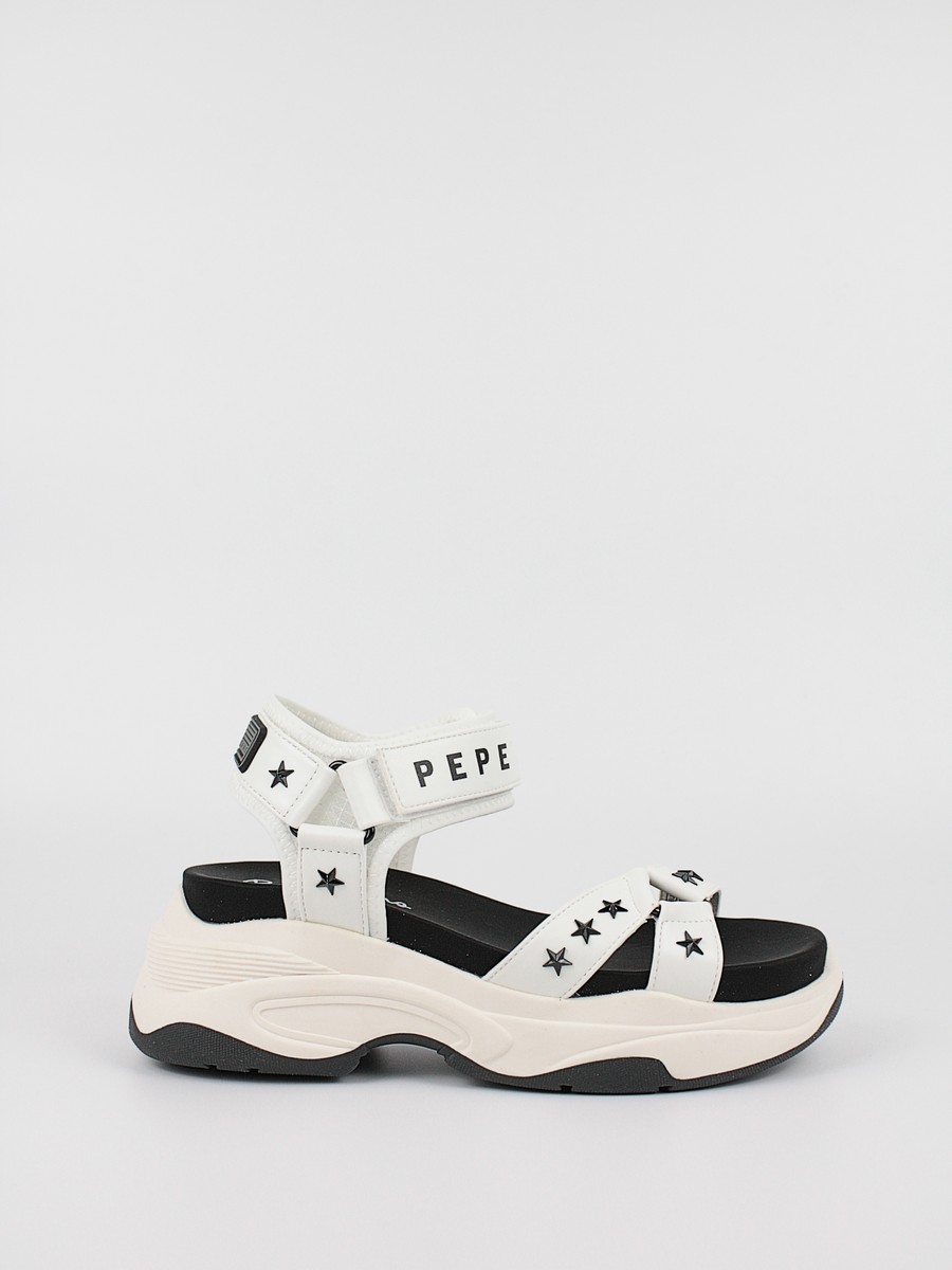 Γυναικείο Πέδιλο Pepe Jeans London Grub Star PLS90567-800 Ασπρο Συνθετικό
