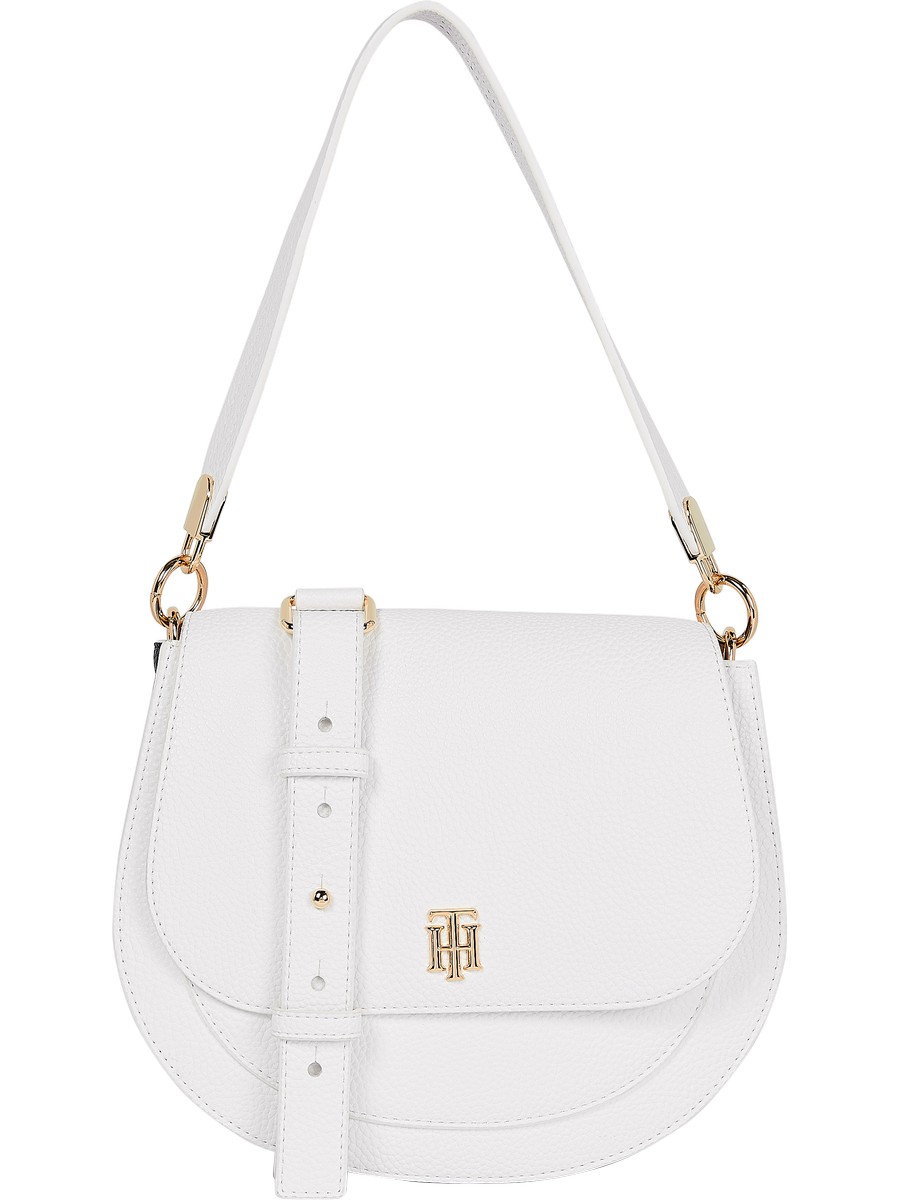 Women's Bag Tommy Hilfiger Th Element Saddle Bag AW0AW11367-0K7 White Synthetic