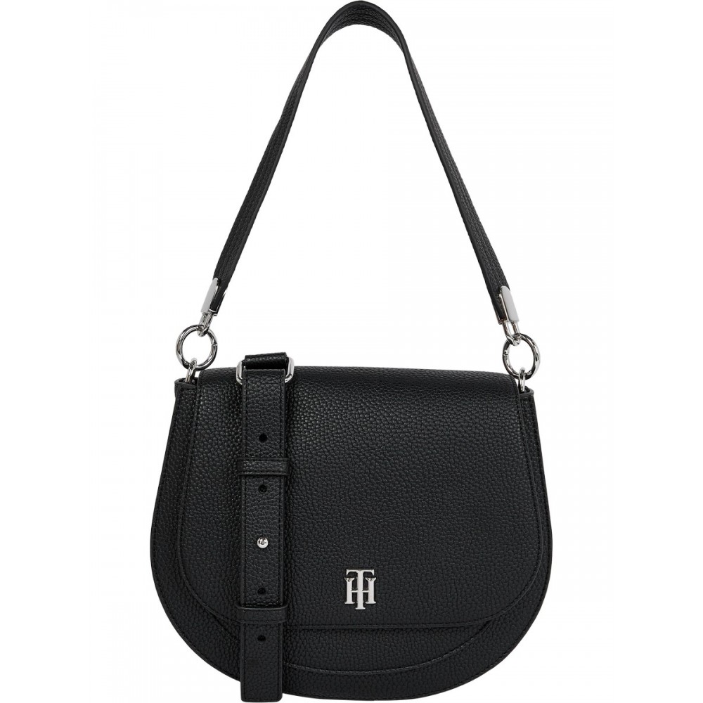 Γυναικεία Τσάντα Tommy Hilfiger Th Element Saddle Bag AW0AW11366-BDS Μαύρο Συνθετικό