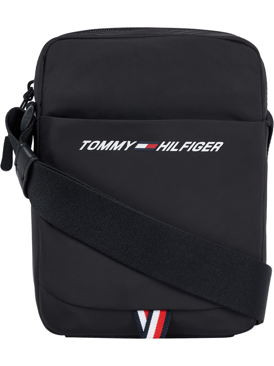 Ανδρικό Τσαντάκι Tommy Hilfiger Hilfiger Sport Core M Reporter AU0AU01507-BDS Μαύρο Υφασμα