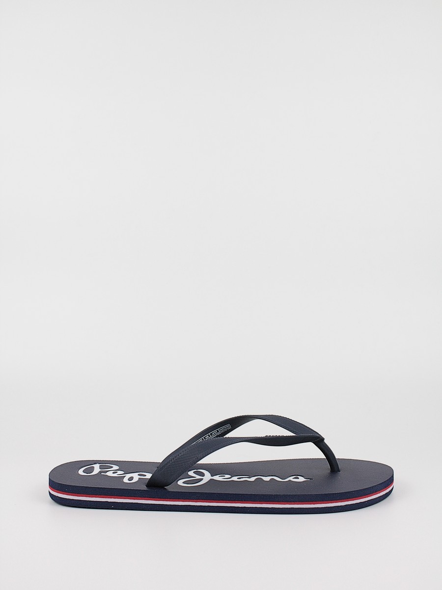 Men's Flip Flops Pepe Jeans London Bay Beach Brand PMS70110-595 Blue Synthetic