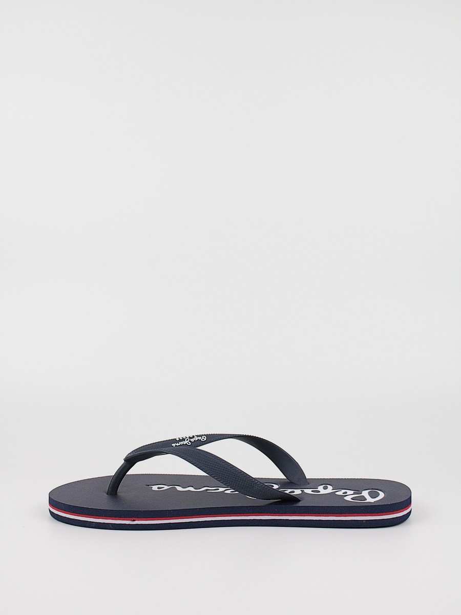 Men's Flip Flops Pepe Jeans London Bay Beach Brand PMS70110-595 Blue Synthetic