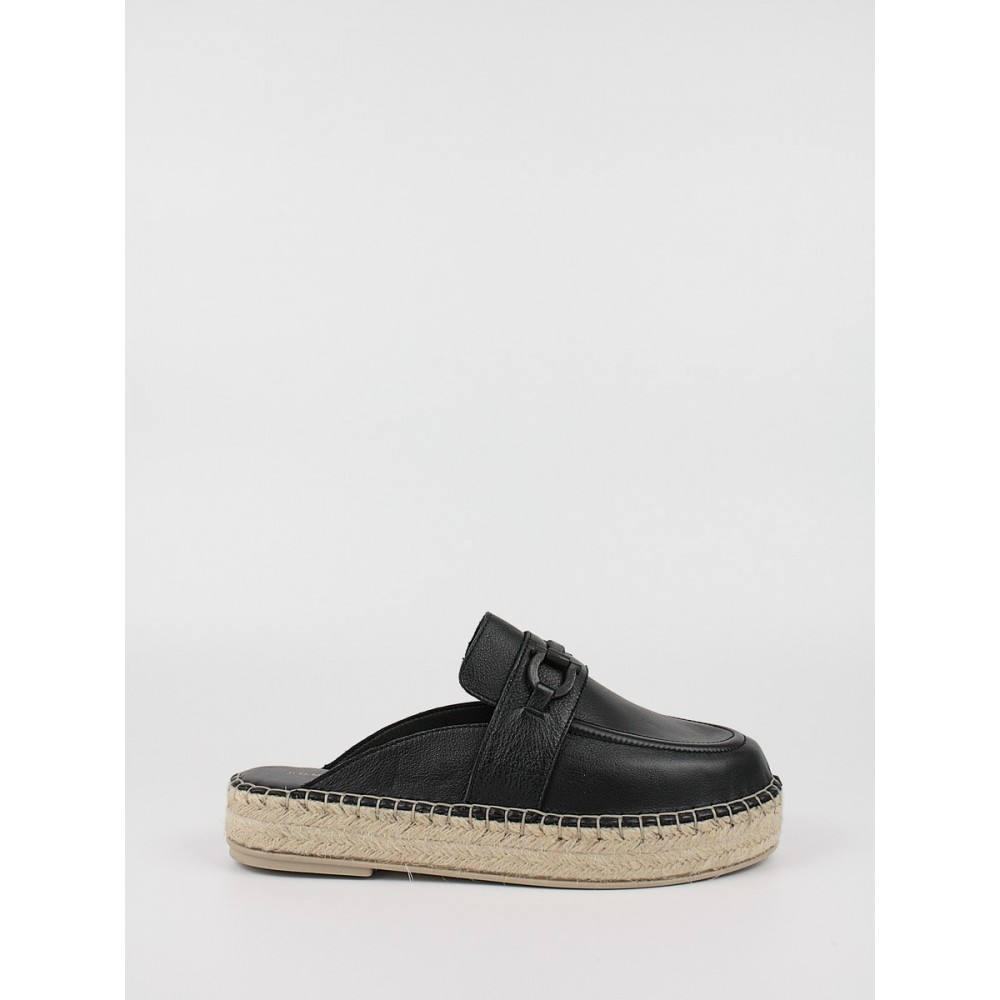 Women\'s Espadrilles Mule Komis-Komis K56 Black Leather