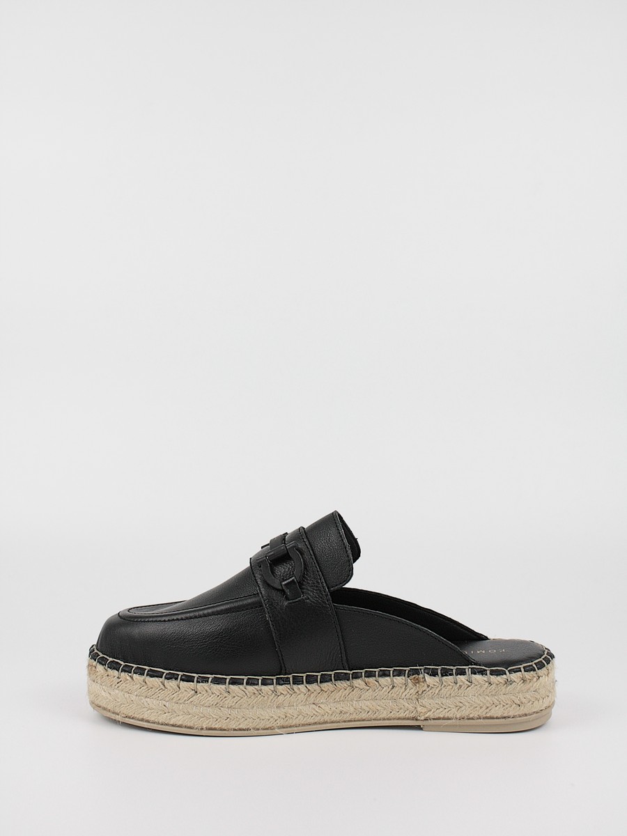 Women's Espadrilles Mule Komis-Komis K56 Black Leather