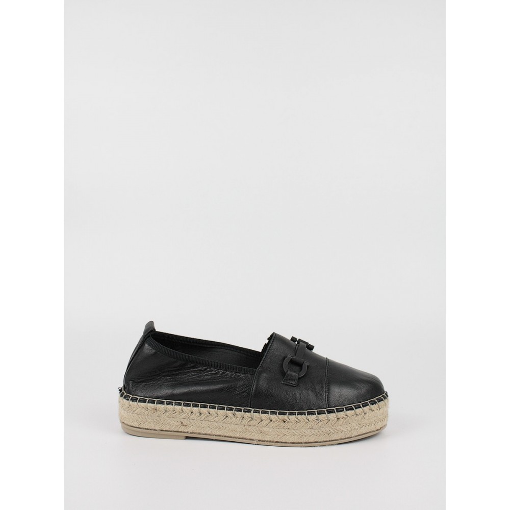 Women\'s Espadrilles Moc Komis-Komis K55 Black Leather