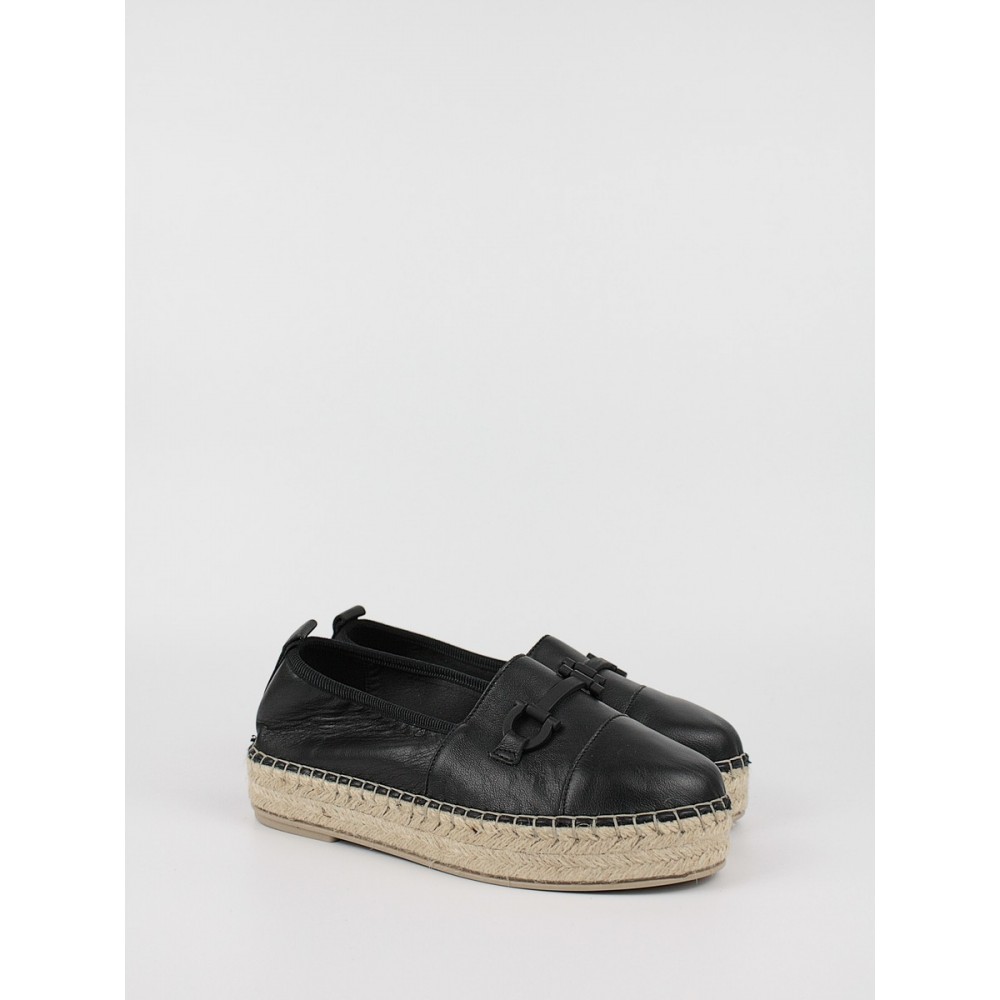 Women\'s Espadrilles Moc Komis-Komis K55 Black Leather