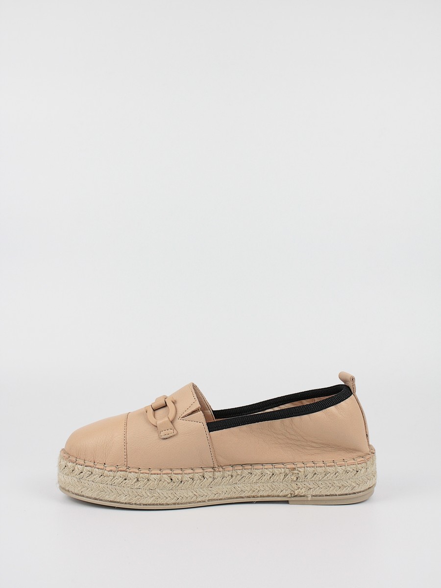 Women's Espadrilles Moc Komis-Komis K55 Biege Leather