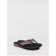 Γυναικεία Σαγιονάρα Tommy Hilfiger Shiny Touches FlatBeach Sandal FW0FW06424-DW5 Μπλέ Υφασμα