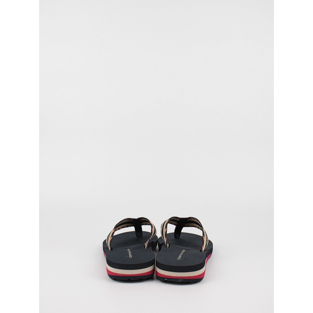 Γυναικεία Σαγιονάρα Tommy Hilfiger Shiny Touches FlatBeach Sandal FW0FW06424-DW5 Μπλέ Υφασμα