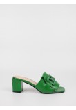 Γυναικείο Mule Wall Street 156-22481-99 Πράσινο Δέρμα