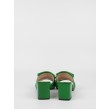 Γυναικείο Mule Wall Street 156-22481-99 Πράσινο Δέρμα