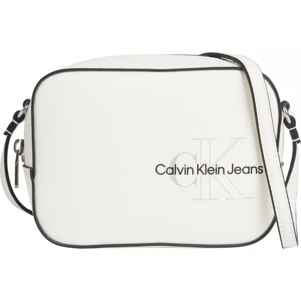Women\'s Crossbody Calvin klein Sculpted Camera Bag Two Tone K60K609312-02Χ Ecru Synthetic