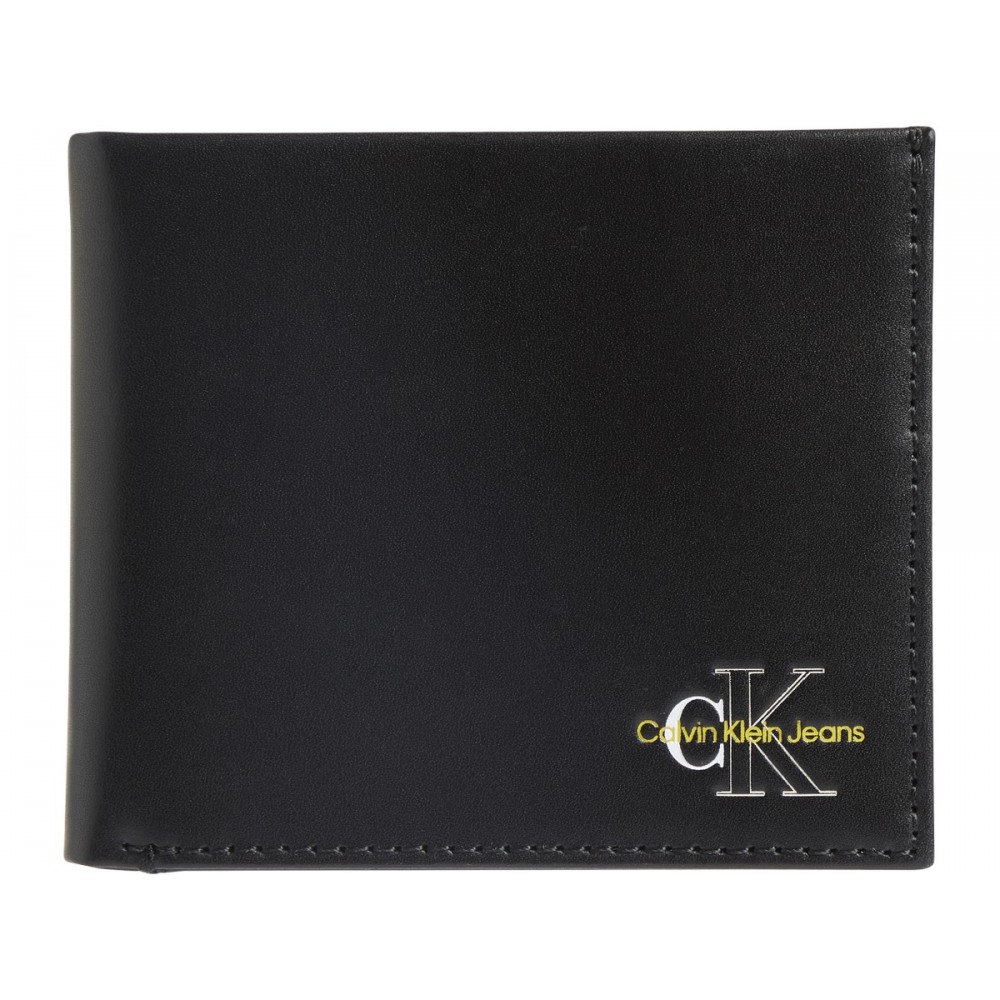 Men\'s Wallet Calvin klein Ck Three Tone Bifold W/Coin K50K508937-BDS Black Leather