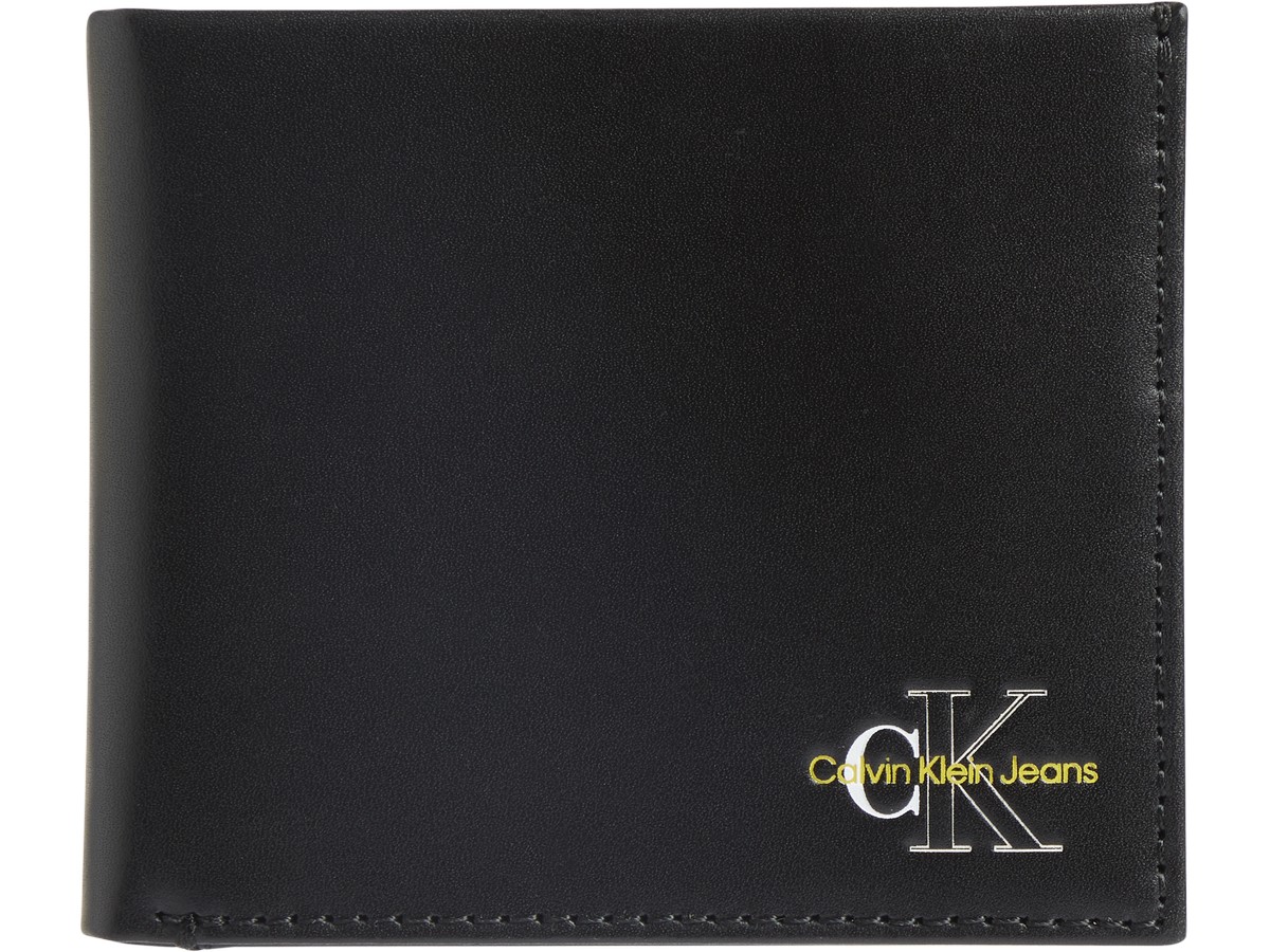 Men's Wallet Calvin klein Ck Three Tone Bifold W/Coin K50K508937-BDS Black Leather