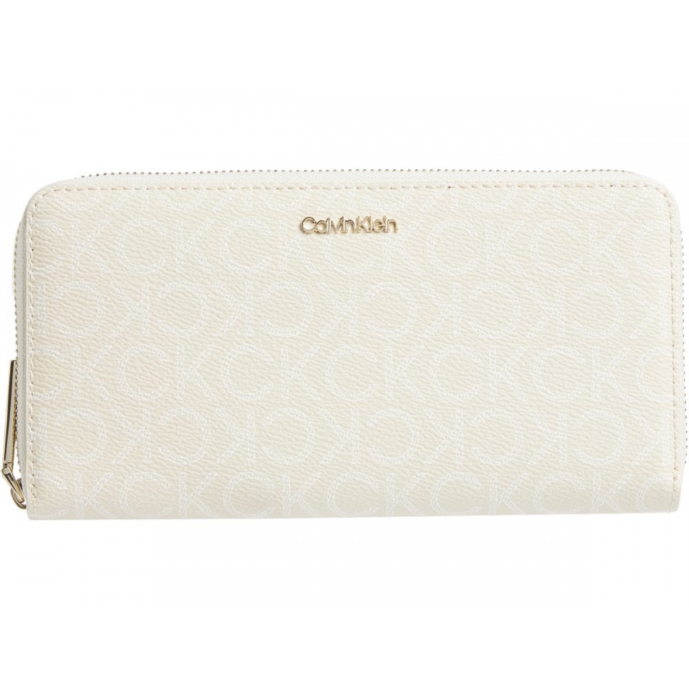 Women\'s Wallet Calvin klein Ck Mono Ziparound Lg K60K607451-0F4 Beige Synthetic