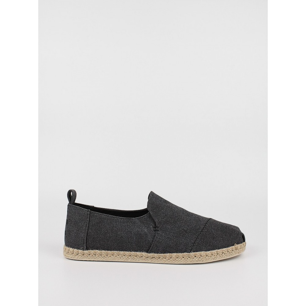 Men's Espadrilles Toms Deconstructed Alpargata 10011621 Black Washed Canvas