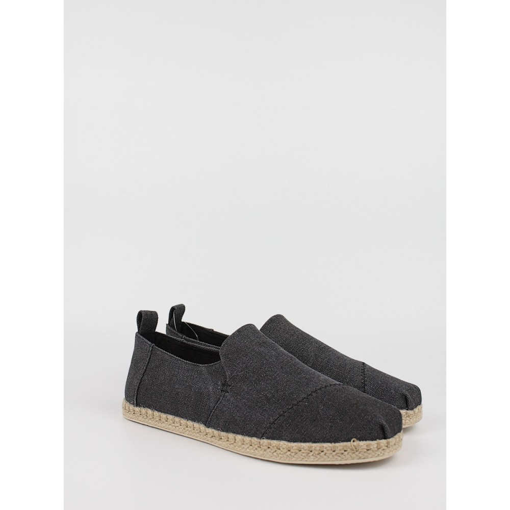 Men's Espadrilles Toms Deconstructed Alpargata 10011621 Black Washed Canvas