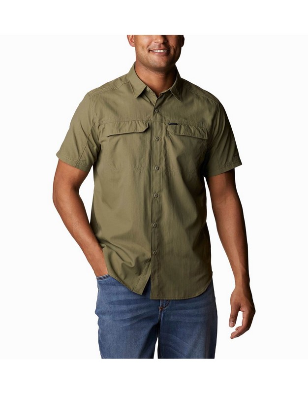 Men's Shirt Columbia Silver Ridge II Short Sleeve 1838885-398 Khaki Fabric