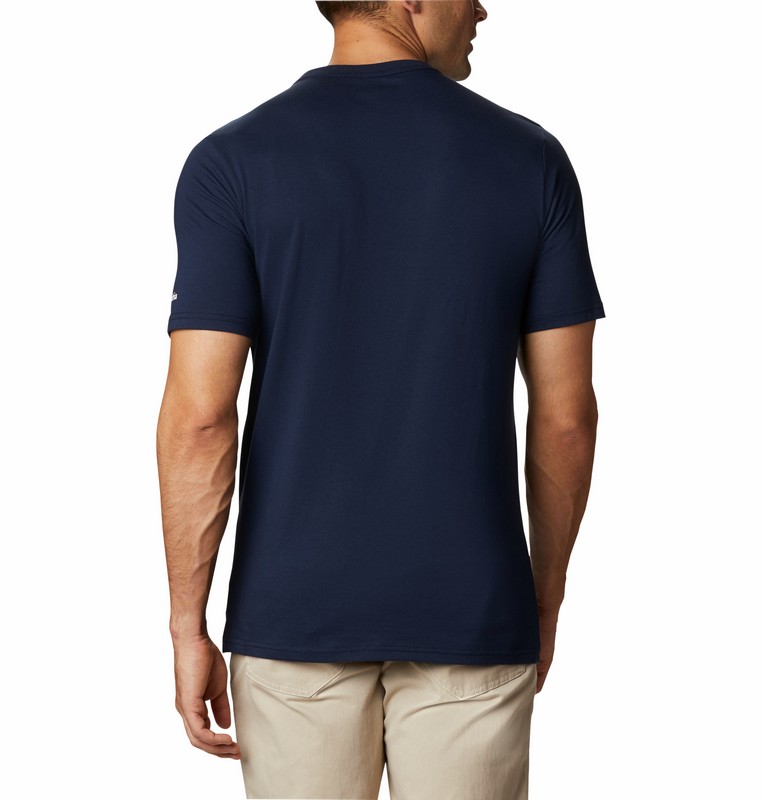 Ανδρικό Μπλουζάκι Columbia Csc Basic Logo 1680053-467 Μπλέ Υφασμα
