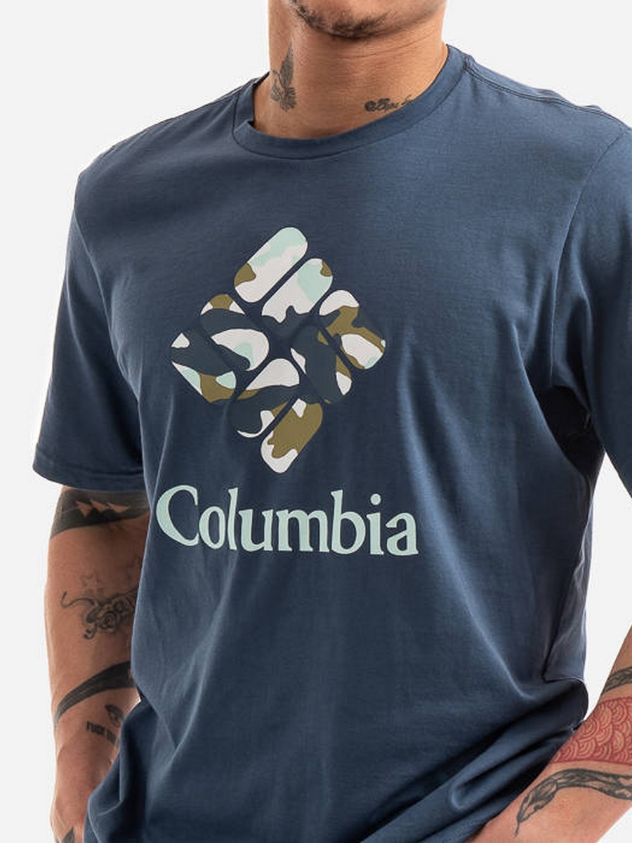 Ανδρικό Μπλουζάκι Columbia M. Rapid Ridge Graphic Tee 1888813-479 Πετρόλ Υφασμα