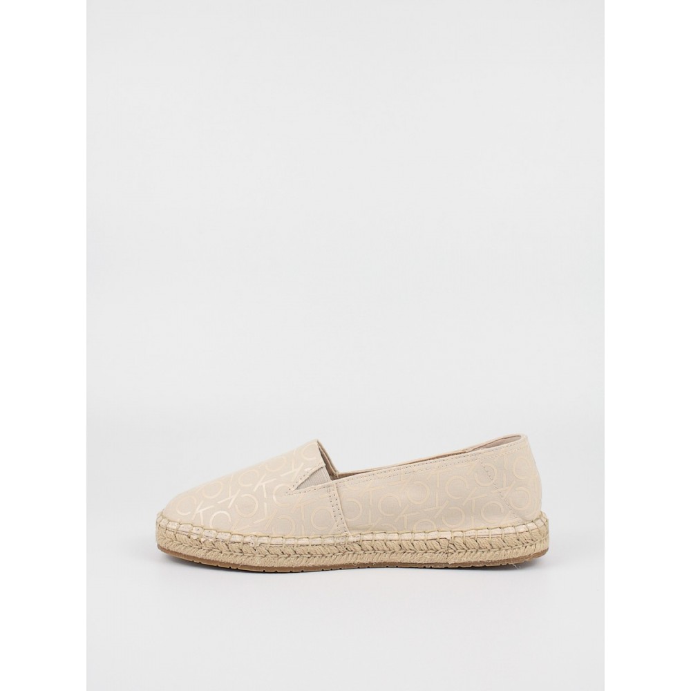 Γυναικεία Εσπντρίλια Calvin KLein Espadrille W/HDW Canvas Mono HW0HW00888-0LD Μπέζ Υφασμα