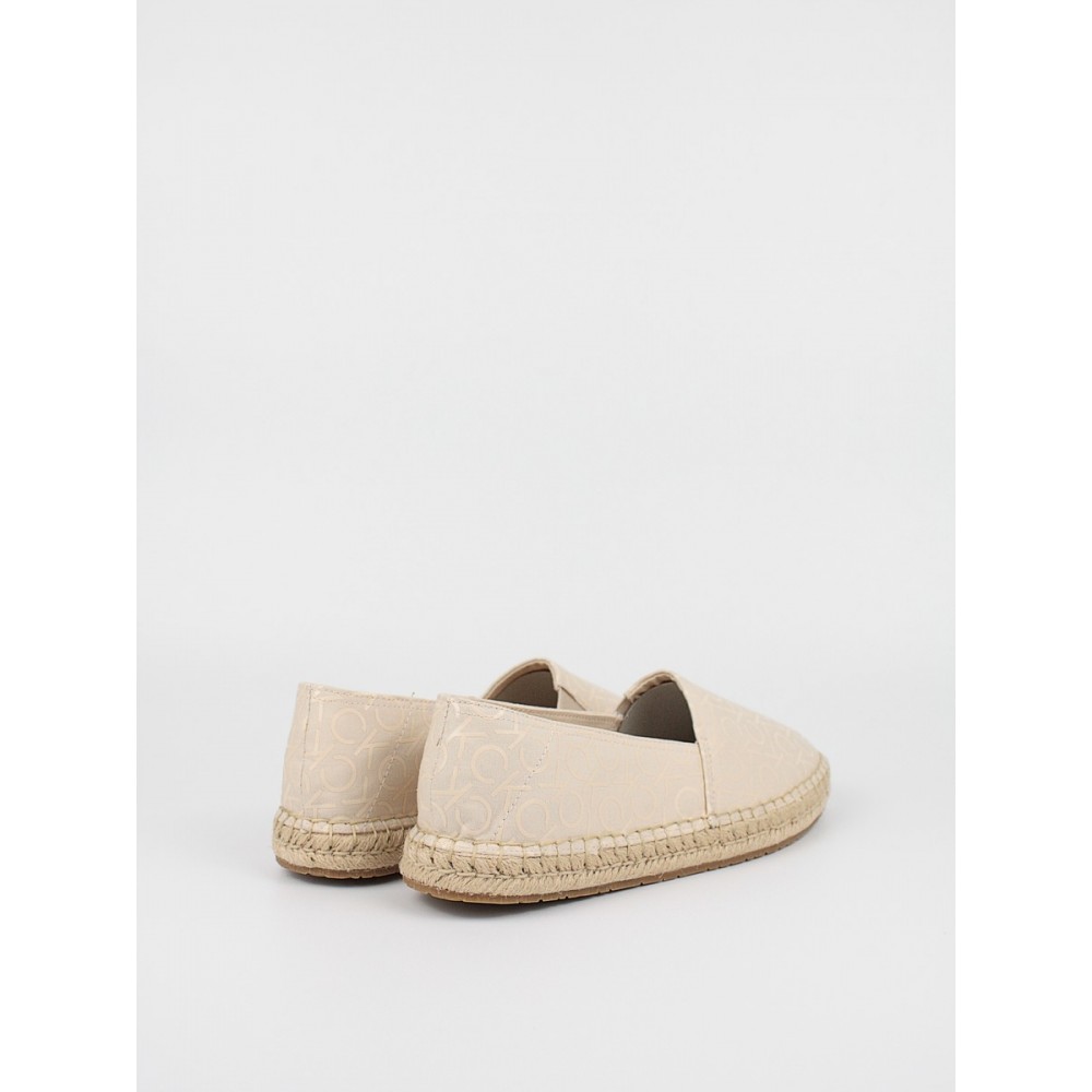 Γυναικεία Εσπντρίλια Calvin KLein Espadrille W/HDW Canvas Mono HW0HW00888-0LD Μπέζ Υφασμα