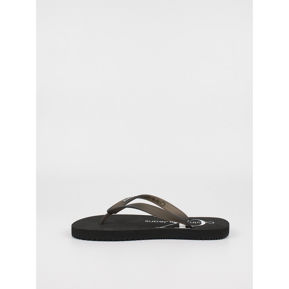 Γυναικεία Σαγιονάρα Calvin KLein Flip Flop Monogram Tpu YW0YW00098-00X Μαύρο Συνθετικό