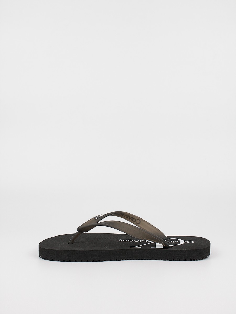 Women's Flip Flops Calvin KLein Flip Flop Monogram Tpu YW0YW00098-00X Black Synthetic