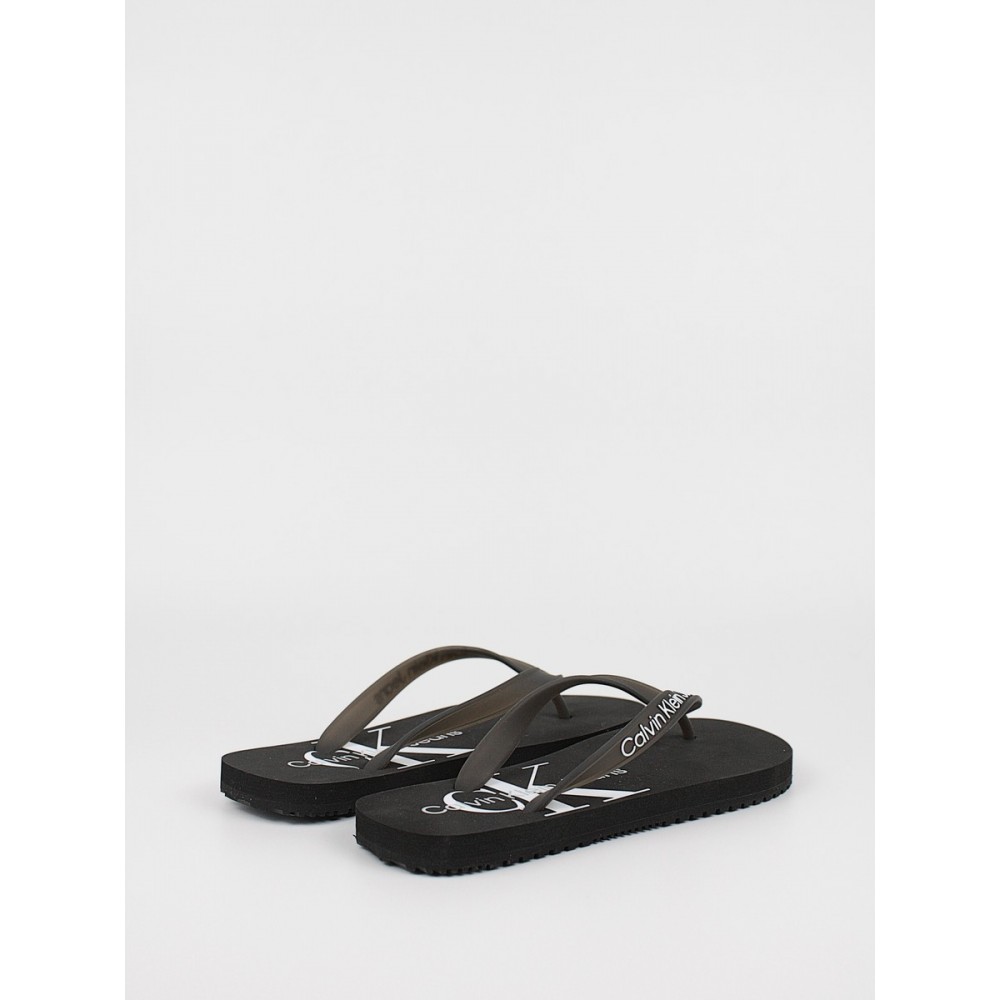 Γυναικεία Σαγιονάρα Calvin KLein Flip Flop Monogram Tpu YW0YW00098-00X Μαύρο Συνθετικό