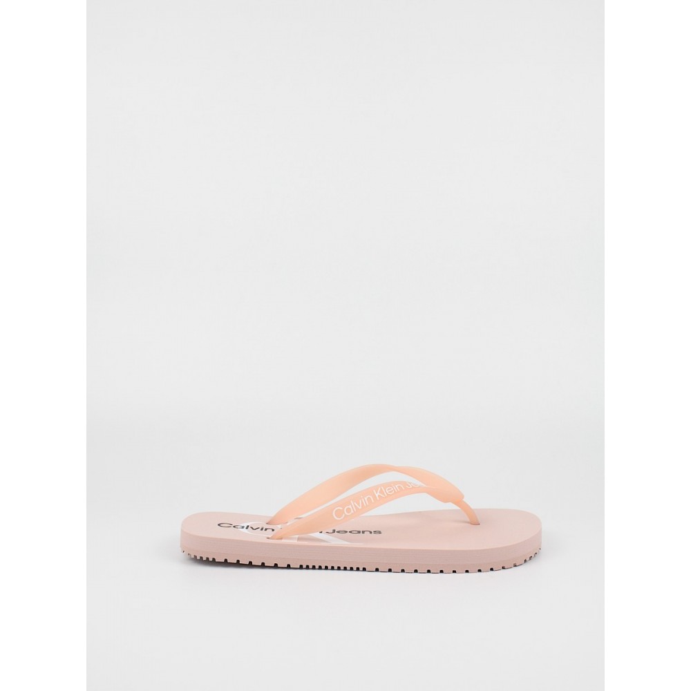 Γυναικεία Σαγιονάρα Calvin KLein Flip Flop Monogram Tpu YW0YW00098-TFT Ροζ Συνθετικό