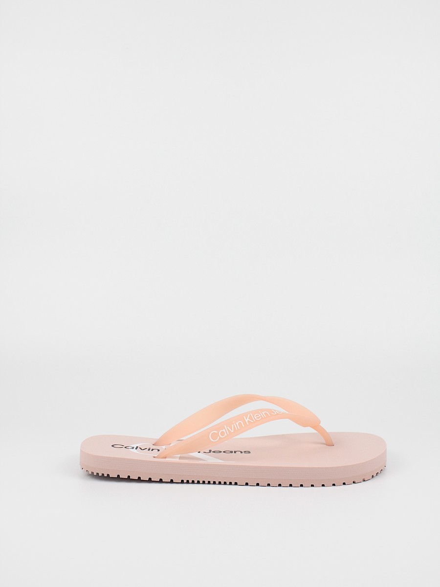 Γυναικεία Σαγιονάρα Calvin KLein Flip Flop Monogram Tpu YW0YW00098-TFT Ροζ Συνθετικό