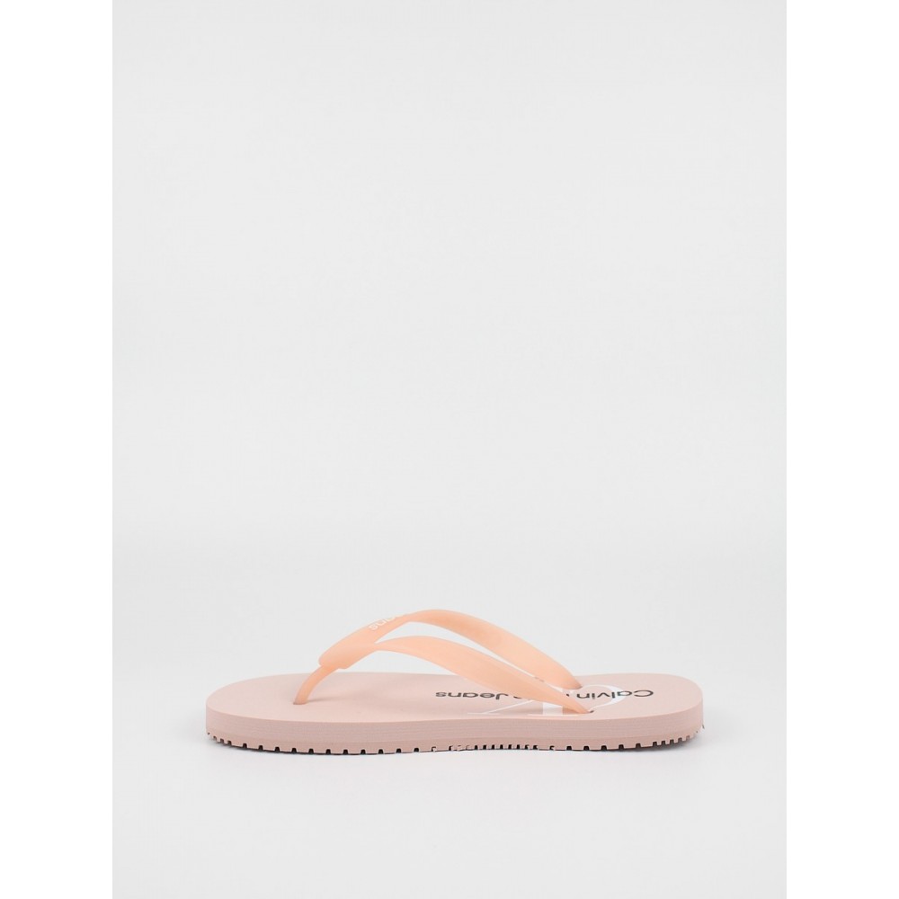 Γυναικεία Σαγιονάρα Calvin KLein Flip Flop Monogram Tpu YW0YW00098-TFT Ροζ Συνθετικό